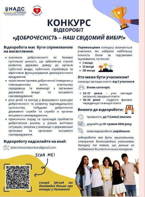 Конкурс робіт «Доброчесність – наш свідомий вибір!» 14 dobr
